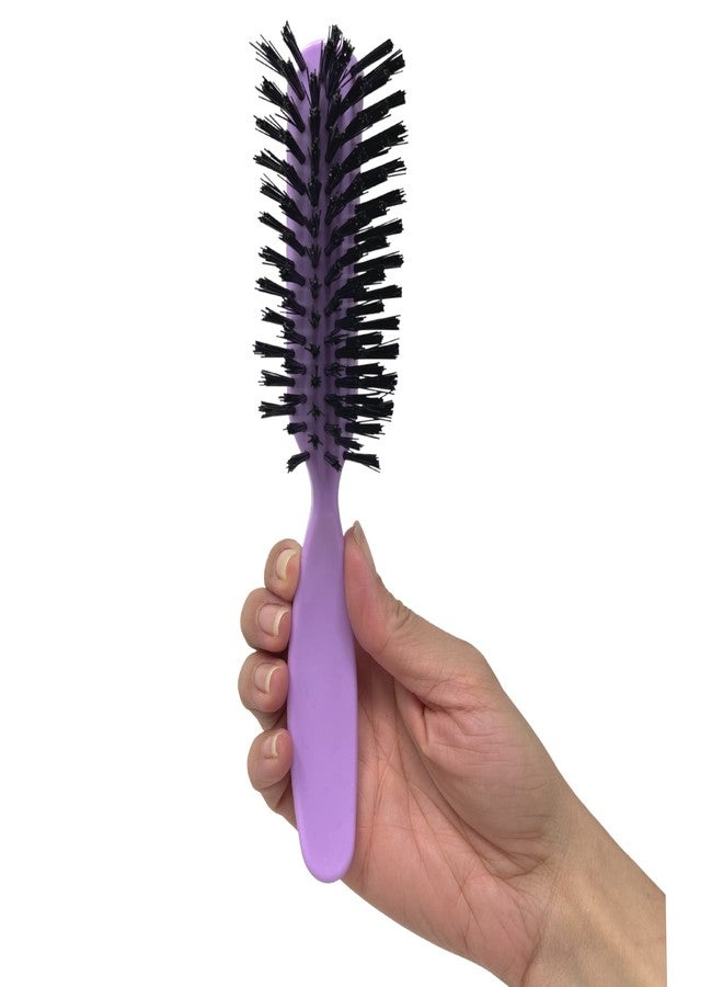 Styling Gear Detangling Hair Brush Nylon Bristles 7 Row Teasing Womens Brush For Thick Hair Small Travel Hairbrush Brush For Hair 1 Pcs. (Lavender) - Image 1